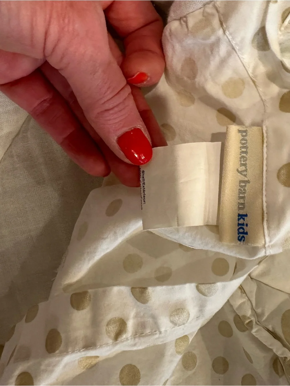 Pottery Barn Kids Gold Polka Dot Quilted Euro Shams White and Gold
